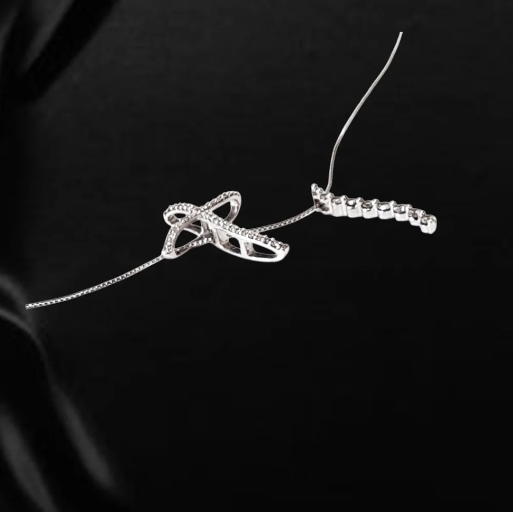 14K White Gold Convertible Cross Pendant with Natural Diamonds & Stud Earring